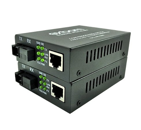 Conversor Mídia Exbom CFO-NK1020 Fibra / Rede A + B Gigabit