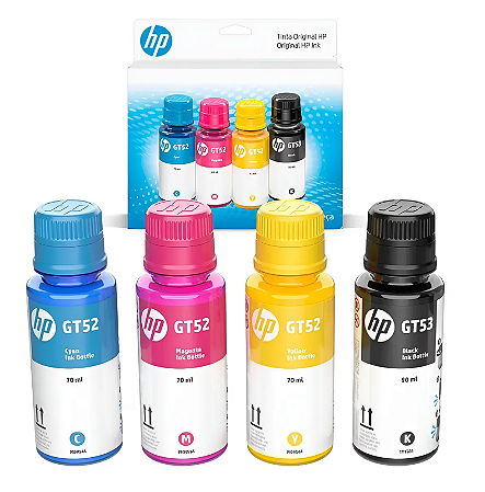 Combo Refil Tinta HP GT51 GT53 / GT52 04 Cores