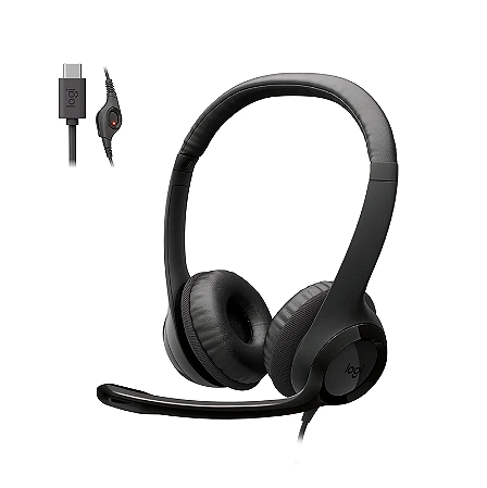 Fone Headset Usb-C Logitech H390 Preto