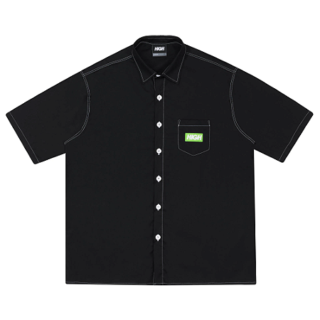 CAMISA HIGH COLORED BUTTON IN BLACK