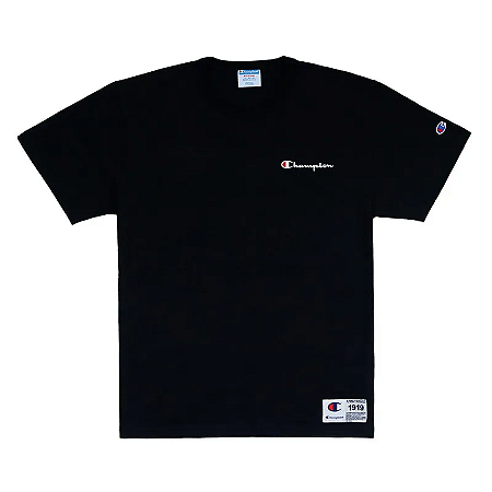 CAMISETA CHAMPION PES MC MINI LOGO EMB SCRIPT PRETO
