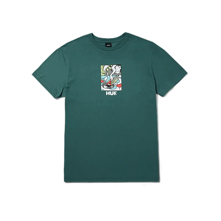 CAMISETA HUF BURNING AWAY VERDE
