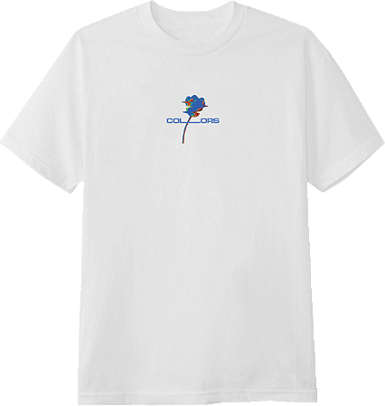 CAMISETA COLORS PSYCHADELIC BLUE FLOWER BRANCO