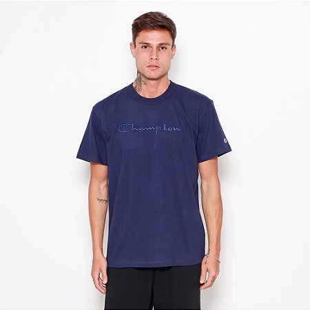 CAMISETA CHAMPION LOGO BORDADO CLASSIC ATHLETIC NAVY