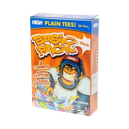 CAMISETA HIGH PACK C/3 BASIC PRETA
