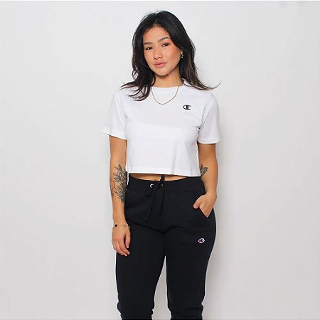 CAMISETA CROPPED CHAMPION FEM C LOGO OFF WHITE