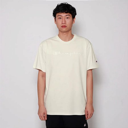 CAMISETA CHAMPION PES MC SCRIPT OFF WHITE