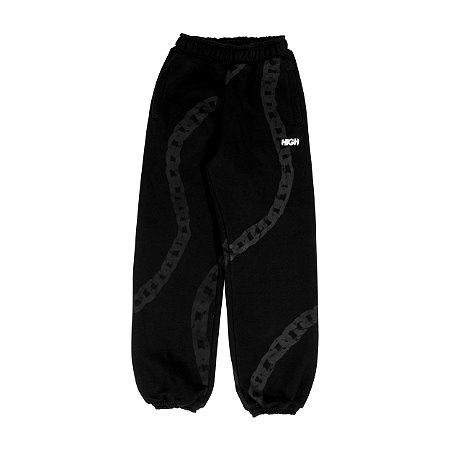 CALÇA DE MOLETOM HIGH CHAIN PRETA