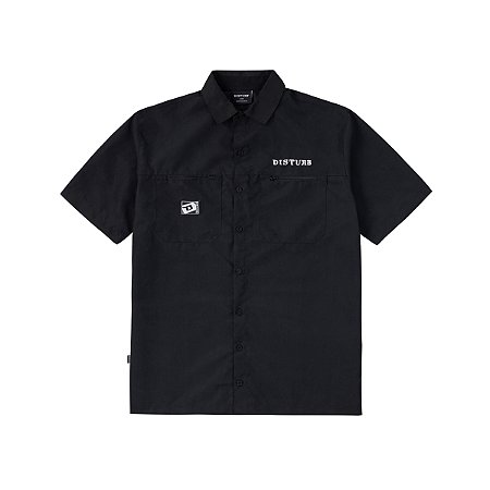 CAMISA DISTURB SLASH BUTTON UP PRETA