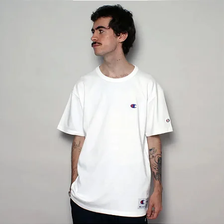 CAMISETA CHAMPION LOGO C EMBROIDERY OFF WHITE