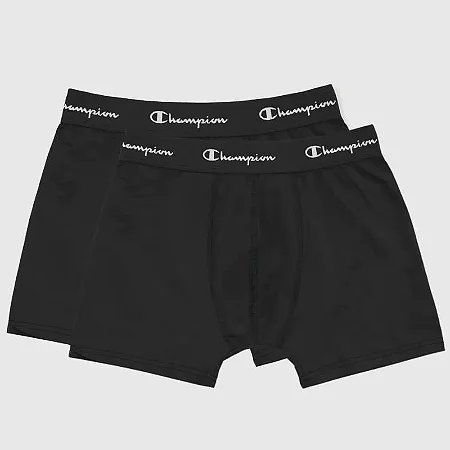 CUECA CHAMPION BOXER PACK C/2PRETA