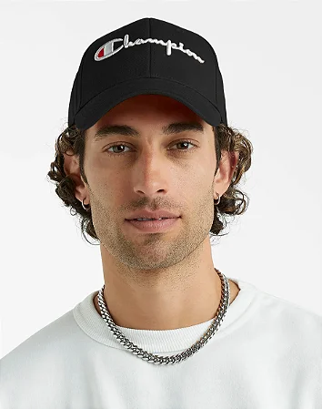 BONÉ CHAMPION STRAPBACK SCRIPT LOGO PRETO