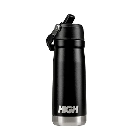 GARRAFA TÉRMICA HIGH LOGO PRETA