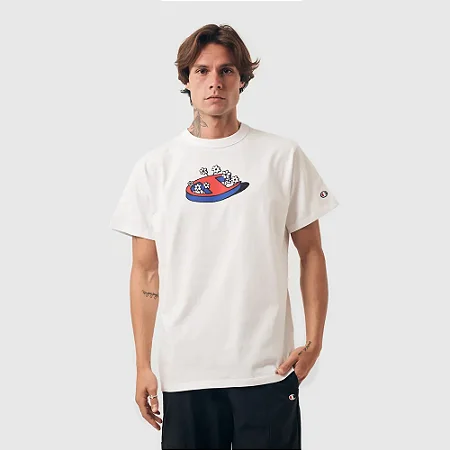 CAMISETA CHAMPION HERITAGE C FLOWERS OFF WHITE