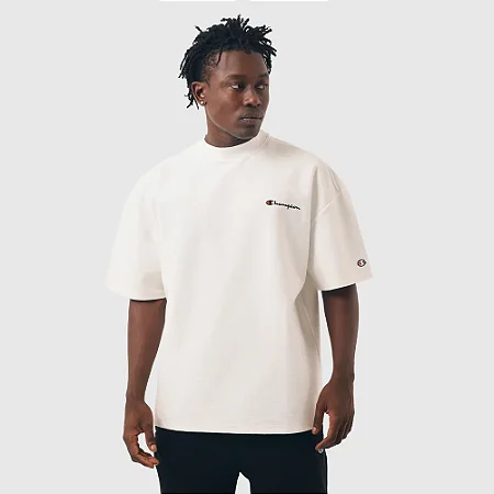 CAMISETA OVERSIZED CHAMPION SURFACE LAB MINI SCRIPT BRANCA
