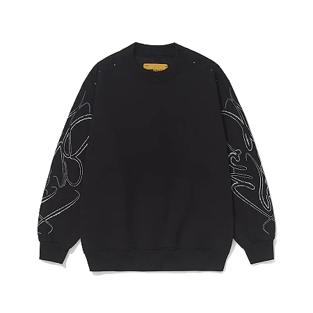 MOLETOM HIGH X BARRA ASSINATURA PRETO