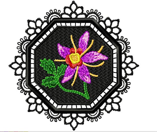 Matriz Bordado Richelieu Toalhinha Com Flor