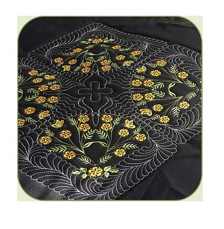Matriz Bordado Quilt Florzinhas Amarelas