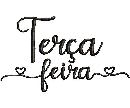 Matriz Bordado Dias Da Semana Com Coração