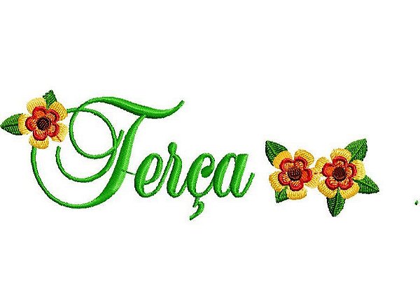 Matriz Bordado Dias Da Semana Com Flores