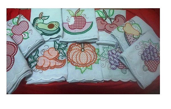 Matriz Bordado Frutas Delicadas Para Pano De Prato