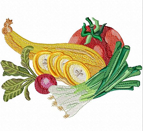 Matriz Bordado Legumes E Vegetais Para Pano De Prato