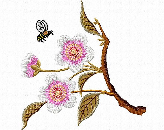 Matriz Bordado Galhinho Com Florzinhas Lindas