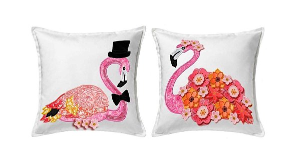 Matriz Bordado 3d Almofada Flamingos