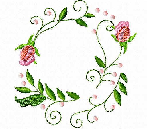 Matriz Bordado Rosas Em Círculo