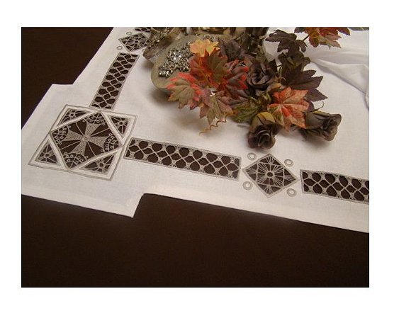 Matriz Bordado Richelieu Toalha De Mesa Losango