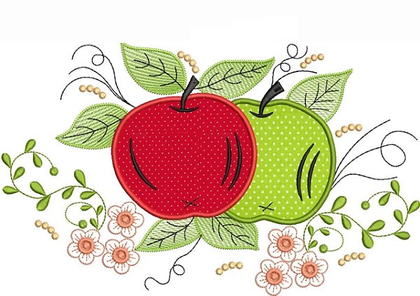 Matriz Bordado Coleção Frutas Em Aplique Caseado E Rippled