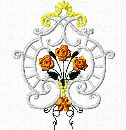 Matriz Bordado Richelieu Florzinhas Amarelas Delicadas