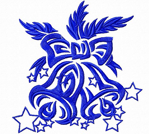 Matriz Bordado Natal Arabesco Azul