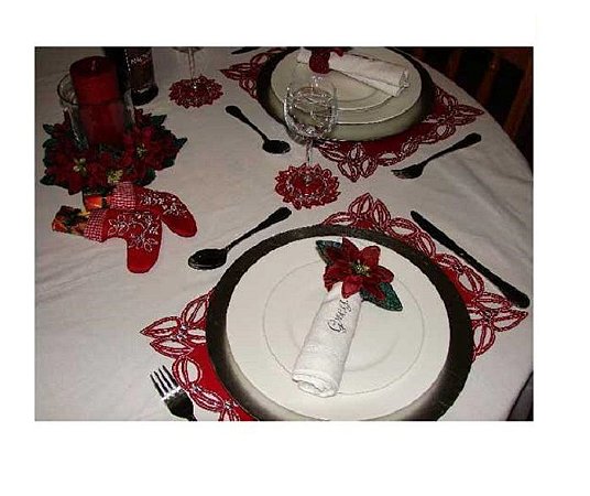 Matriz Bordado Natal Conjunto Para Mesa