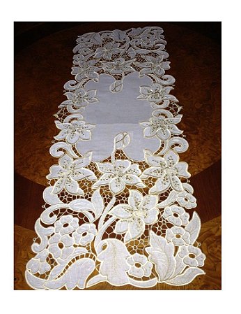 Matriz Bordado Richelieu Toalha De Mesa Hibisco
