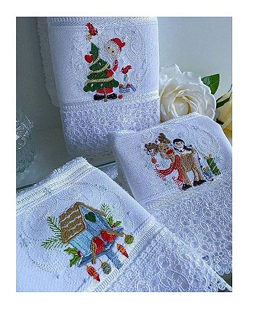 Matriz Bordado Natal Conjunto Para Lavabo