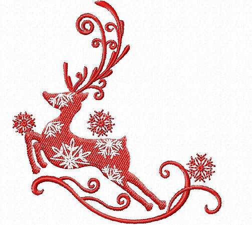 Matriz Bordado Natal Renas Delicadas
