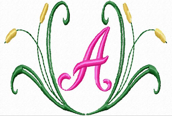 Matriz Bordado Alfabeto Floral 19