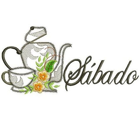 Matriz Bordado Semaninha Bule Com Florzinha Amarela