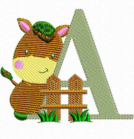 Matriz Bordado Alfabeto Infantil Cavalinho