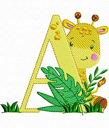 Matriz Bordado Alfabeto Infantil Girafinha