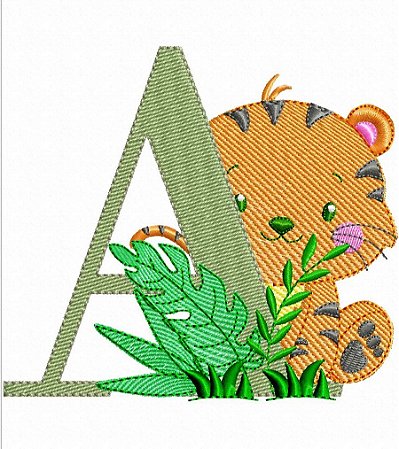 Matriz Bordado Alfabeto Infantil Tigrinho