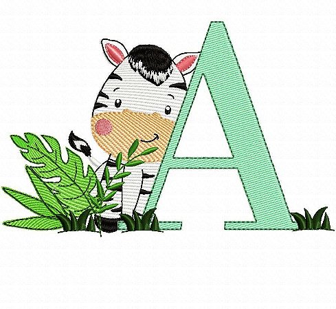 Matriz Bordado Alfabeto Infantil Zebrinha