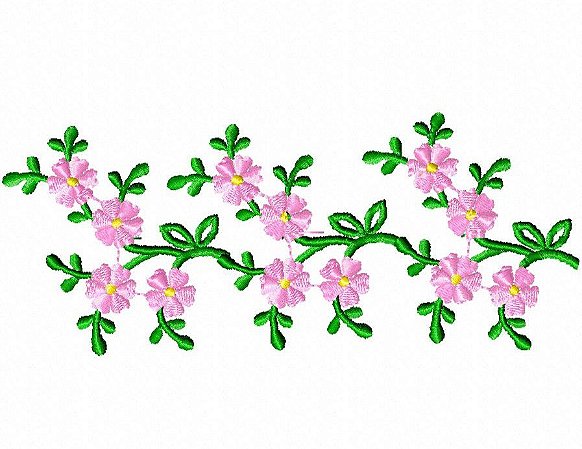 Matriz Bordado Barrado Com Florzinhas