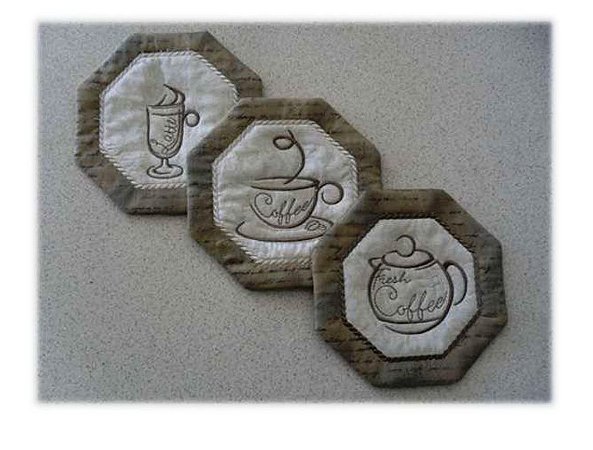 Matriz Bordado Aplique Porta Copo Café
