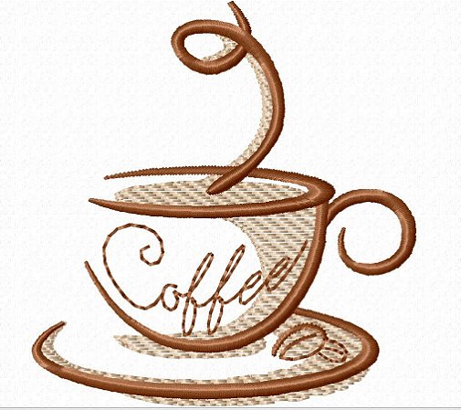 Matriz Bordado Café Delicioso Para Pano De Prato