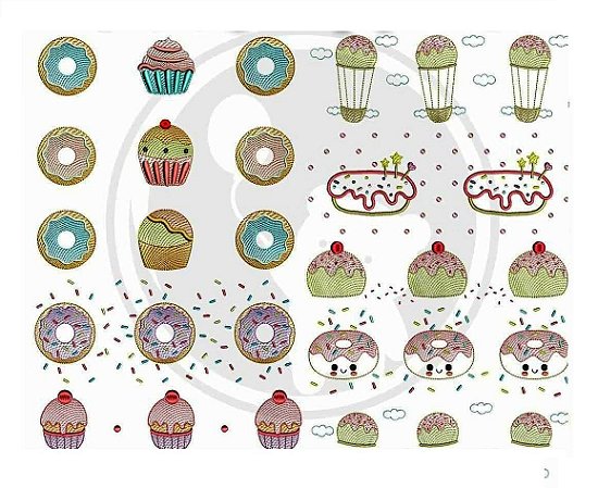 Matriz Bordado Doces Delicados Para Pano De Prato