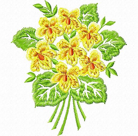 Matriz Bordado Florzinhas Amarelas Lindas