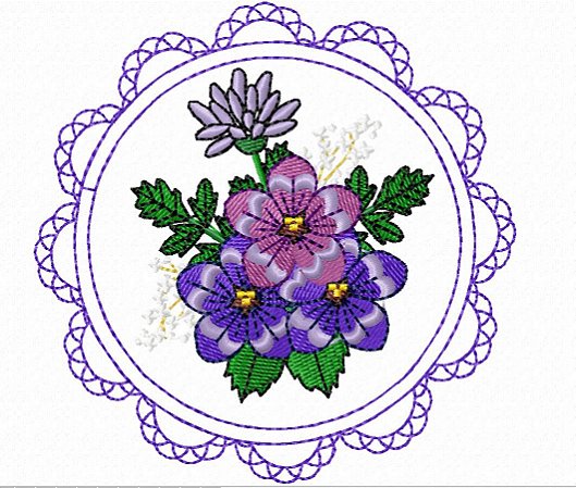 Matriz Bordado Florzinhas Na Moldura