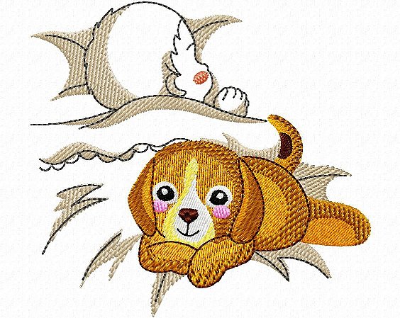 Matriz Bordado Bebês Dormindo Com Bichinhos